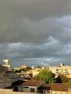 A cloudy day in the town Stock Photos