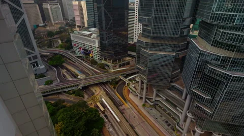 Cloudy day traffic crossroad 4k time lapse from hong kong city Stock-Footage 46548299