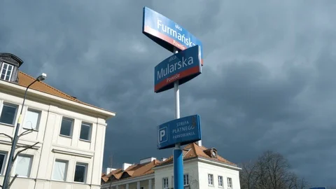 Cloudy day. Wavey flags. Slow motion 4k Stock Footage 127166457