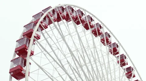 Cloudy Dreary Ferris Wheel Stock Footage 56628288