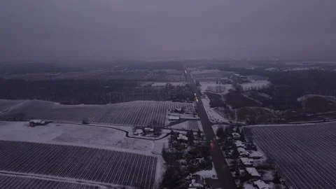 Cloudy at dusk over rural town Stock Footage 225376695