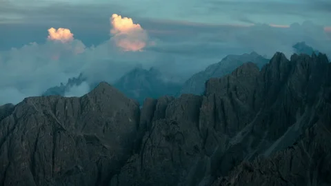 Cloudy evening 8k Time-lapse footage from Misurina, Dolomites Stock Footage 214474596