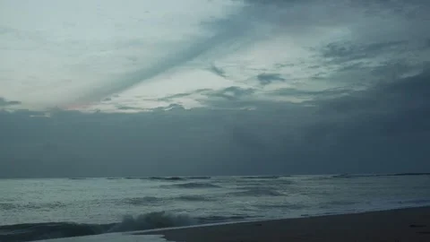 Cloudy Evening on a Kerala Beach Stock Footage 277933272
