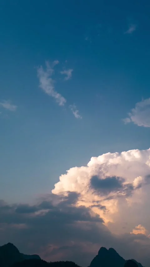 Cloudy Evening Sky Background Timelapse Stock Footage 250457732