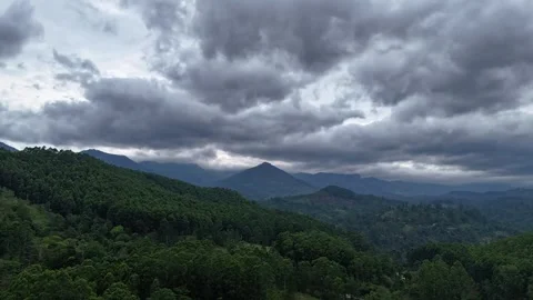 Cloudy Evening Sky Over Hills Hyperlapse Timelapse, Sri Lanka Stock Footage 314812572