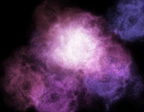 Cloudy explosion on galaxy background Stock Illustration