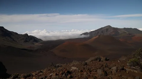 Cloudy forms on top of a Volcano Stock Footage 115510671
