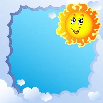 Cloudy frame with Sun  Illustrazione stock