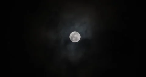 Cloudy Full Moon Stock Footage 318564008