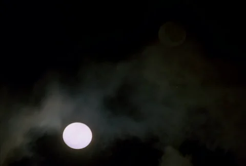 Cloudy Full Moonrise NTSC Stock Footage 532223