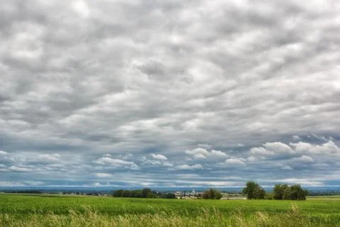 Cloudy german landscape - lots of copyspace Stock Photos