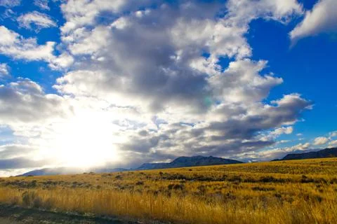 Cloudy grain road Stock Photos
