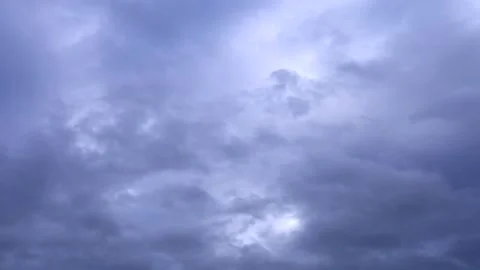 Cloudy gray sky, slow movement of clouds in the sky Stock Footage 249054846