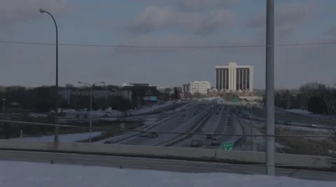 Cloudy Highway Traffic Stock Footage 46695880