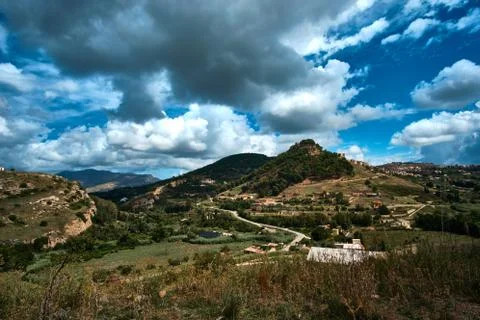 Cloudy hills Stock Photos