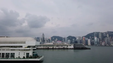 Cloudy Hong Kong Stock Footage 120108555