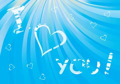 Cloudy i love you message - valentines day vector illustration Stock Illustration