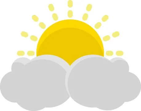 Cloudy icon in color fill. flat style. Isolated on white background Stock Illustration
