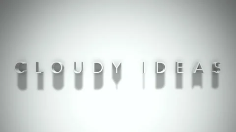 Cloudy ideas 3D title animation white text on a white background Stock Footage 298896266