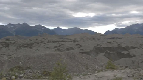 Cloudy Kennicott Glacier Landscape Wrangell St. Elias Alaska Stock Footage 121540032