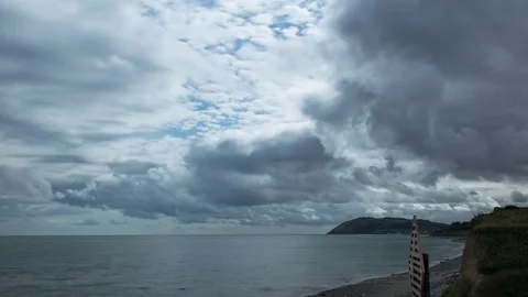 Cloudy Killiney Beach Timelapse Stock Footage 81499977