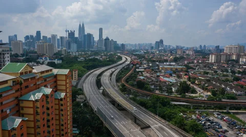 Cloudy KL Cityscape Stock Footage 33475370