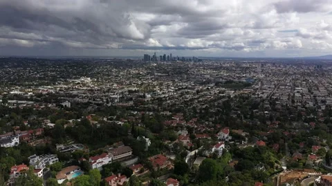Cloudy LA Cityscape Stock Footage 133471590