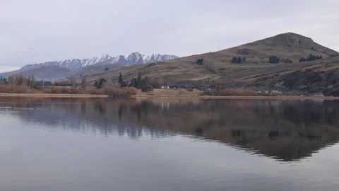 Cloudy Lake Hayes Stock Footage 281393472