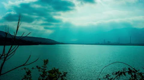 Cloudy Lake Timelapse Stock Footage 44498718