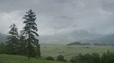 Cloudy landscape in the austrian alps Stock Footage 58627371