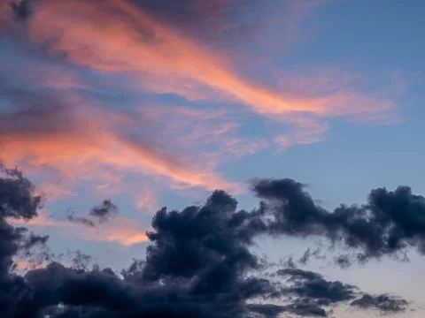 Cloudy landscape on the evening background Stock Photos