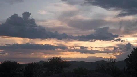 A Cloudy Landscape At Golden Hour Stock Footage 315080946