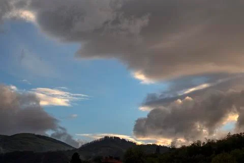 Cloudy landscape over the mountain. Stock Photos