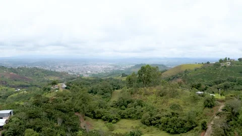 Cloudy landscape over Popayán with rolling hills Stock Footage 329904283