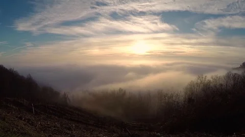 Cloudy lapse from the hills Stock Footage 82037710