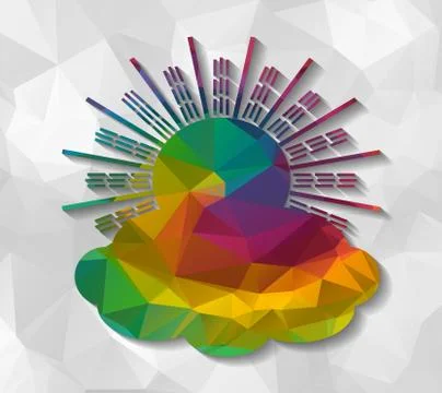 Cloudy low poly Stock Illustration