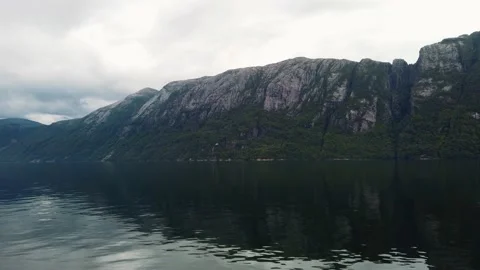 Cloudy Lysefjord in Norway Stock Footage 132426688