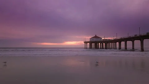 Cloudy Manhattan Beach Stock-Footage 150404721