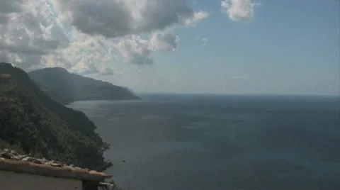Cloudy Mediterranean Coast Video stock 9273049
