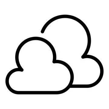 Cloudy meteo icon, outline style Stock Illustration