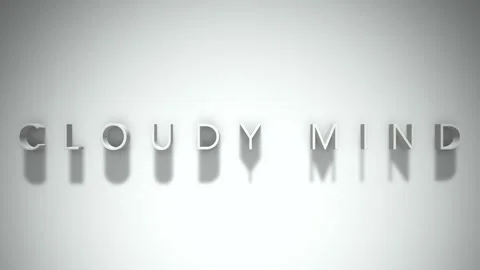 Cloudy mind 3D title animation with shadows on a white background Stock Footage 297510242