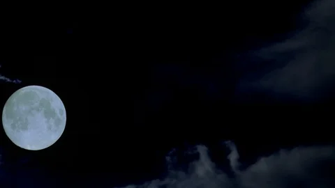 Cloudy moon night Stock Footage 85671083