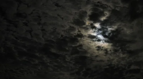 Cloudy Moon Set Timelapse Stock Footage 68213912