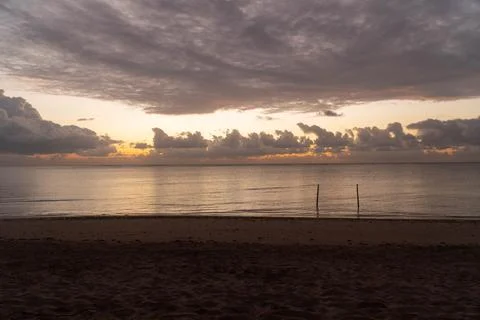 Cloudy Morning At The Beach Stock Photos