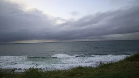 Cloudy Morning beach Timelapse. Stock Footage 208911021