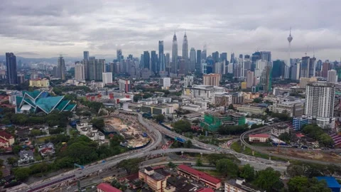 Cloudy Morning of cityscape Stock Footage 140075370