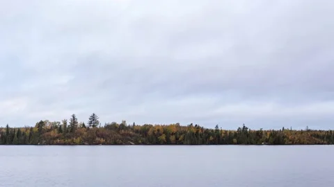 Cloudy Morning on a Remote Lake Stock Footage 169712648