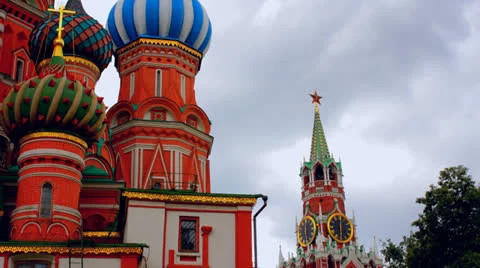 Cloudy Moscow kremlin time lapse Stock Footage 26084057