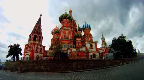 Cloudy Moscow kremlin time lapse Stock Footage 26084185