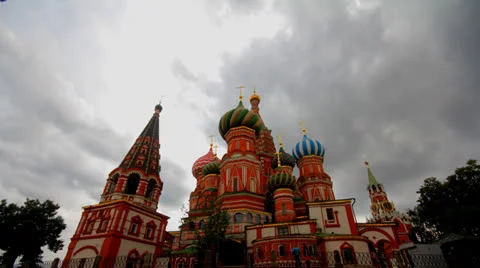 Cloudy Moscow kremlin time lapse Stock Footage 26084238